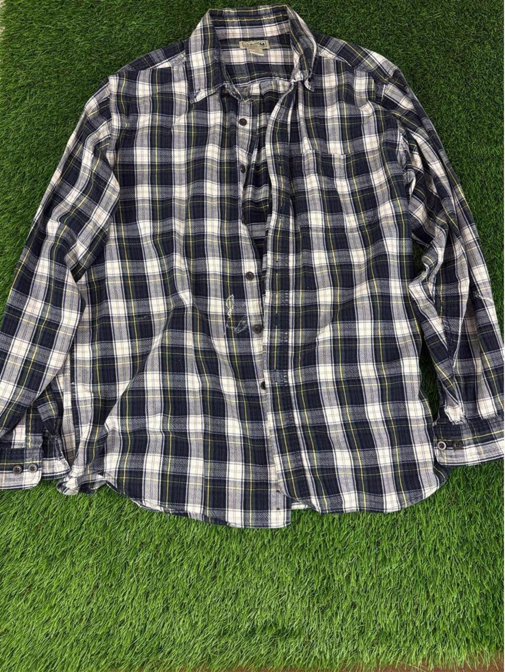 Vintage LL Bean plaid flannel button up